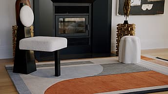 Forma by The Rug Company - image of the rug in front of the fire place